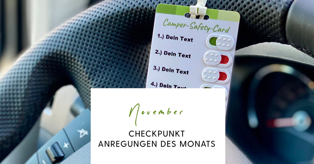Anregungen Checkpunkte für Camper Safetycard