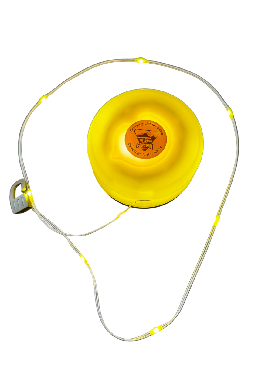Camping Lichterkette: 8m Ambi-Licht + Arbeitslampe im Taschenformat –  fan4van