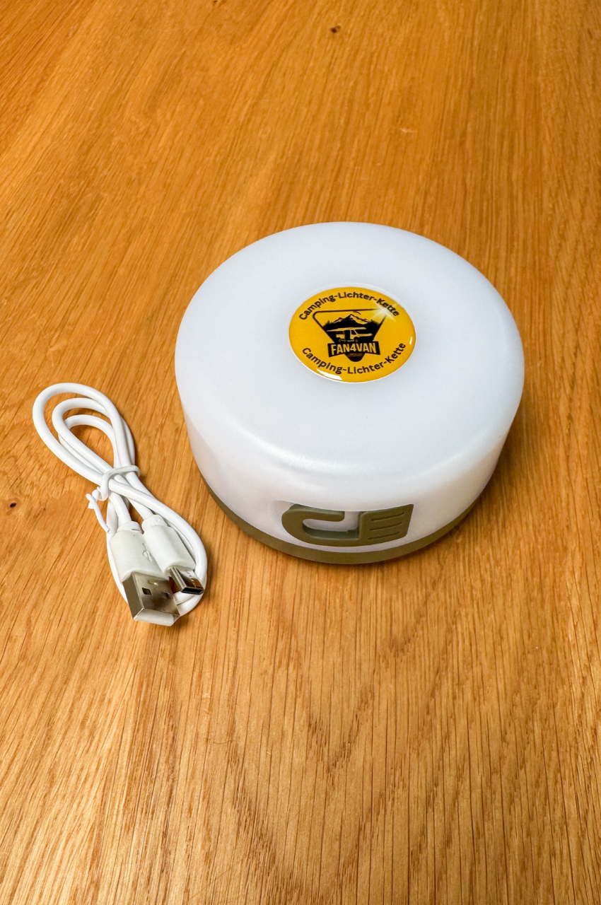 Camping Lichterkette: 8m Ambi-Licht + Arbeitslampe im Taschenformat – fan4van