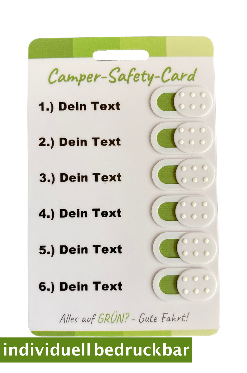 individuelle Camper Safety Card