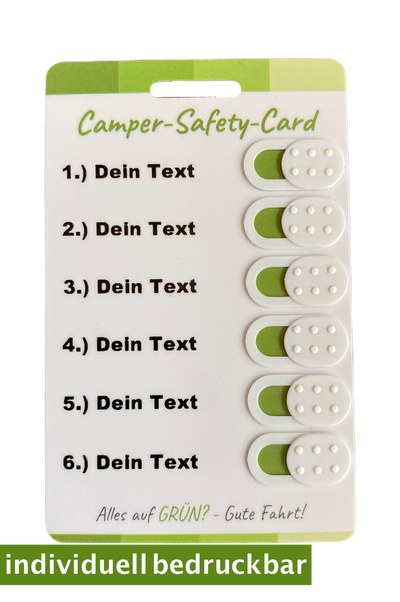 individuelle Camper Safety Card