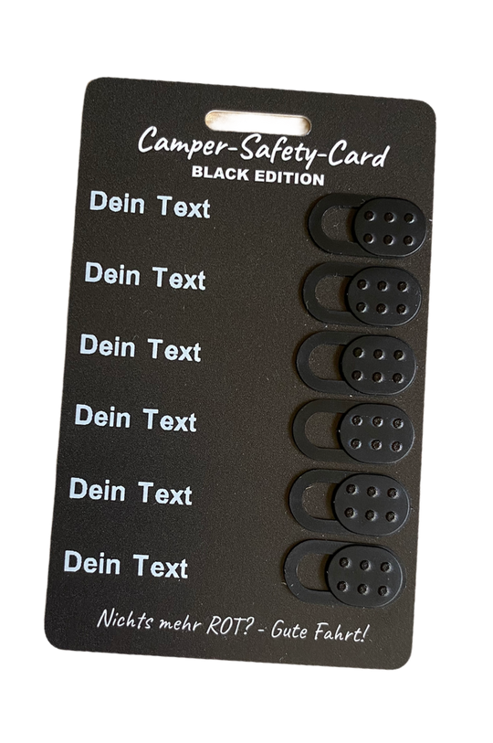 individuelle Camper Safety Card BLACK EDITION