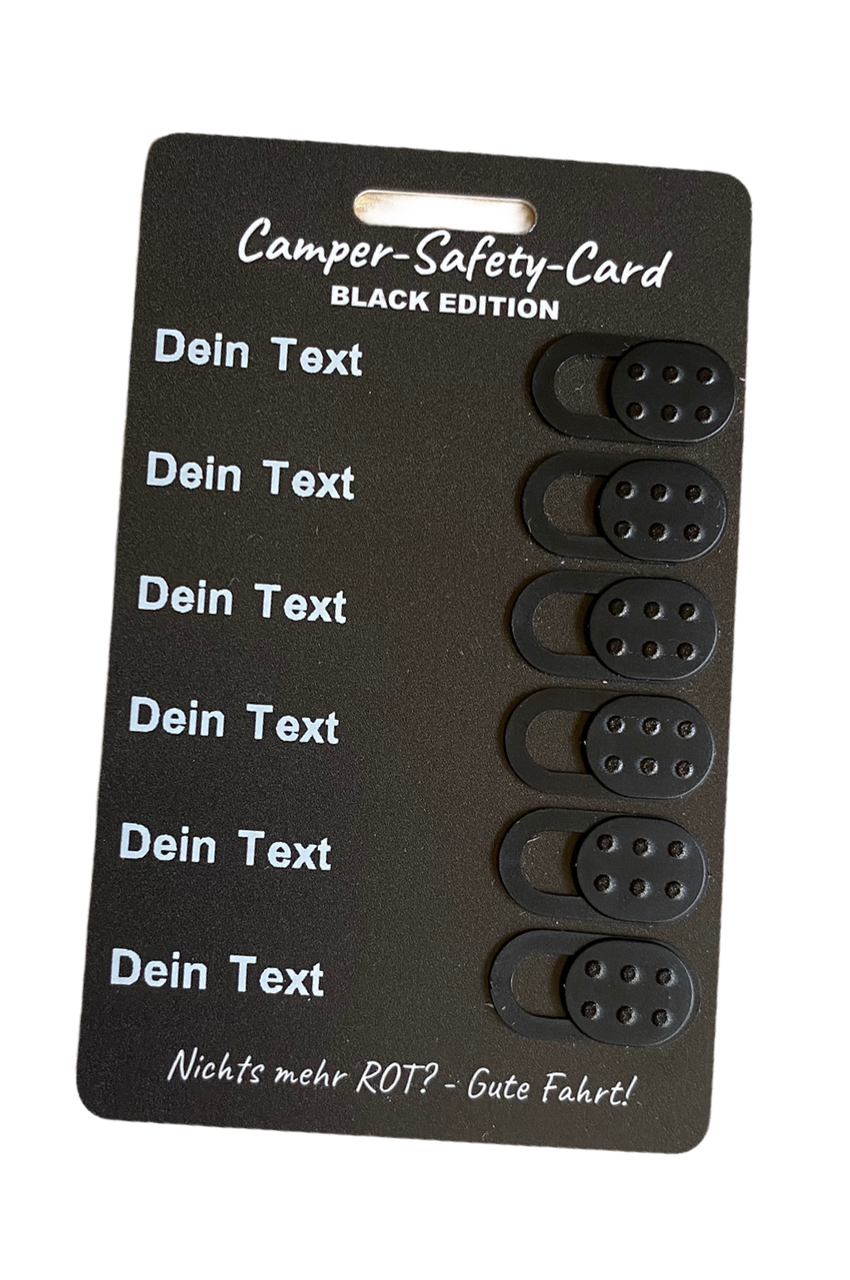 individuelle Camper Safety Card BLACK EDITION